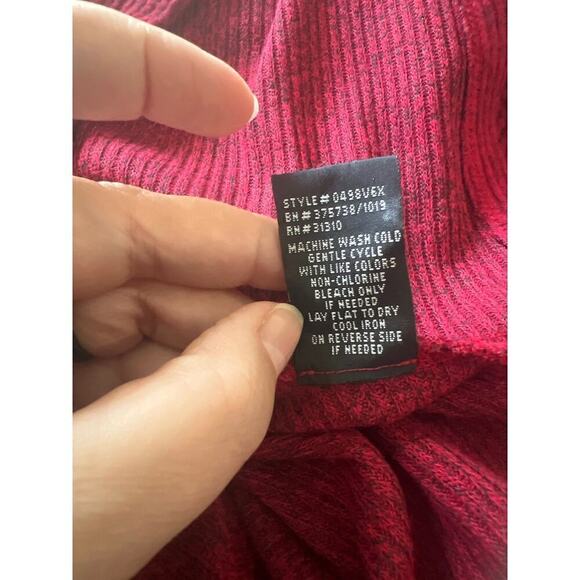 AGB Cowl Neck Red Heather Long Sleeve Sweater Size Large - Picture 5 of 5